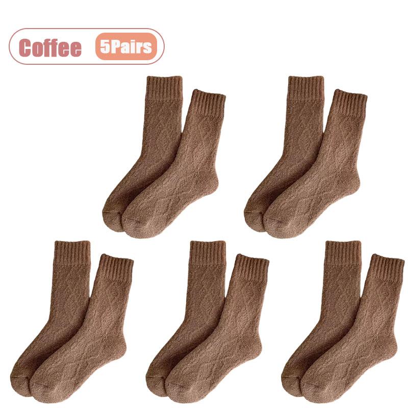 1-10Pairs Winter Plush Socks Women Thick Mid Calf Heating Thermal Long Socks Fall Cold Weather Maternity Postpartum Warm Sock