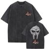MF DOOM Yıkanmış Siyah Grafik Tişört Hip Hop Rap Sokak Giyimi Unisex Tişört