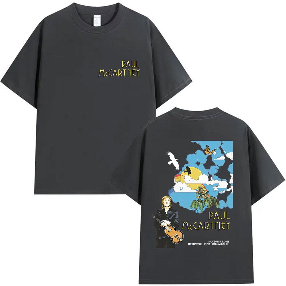 2026 Paul McCartneys Comeback Tourrelated Mens Hiphop Rock Onepiece Vintage Cotton Tshirt for Streetwear