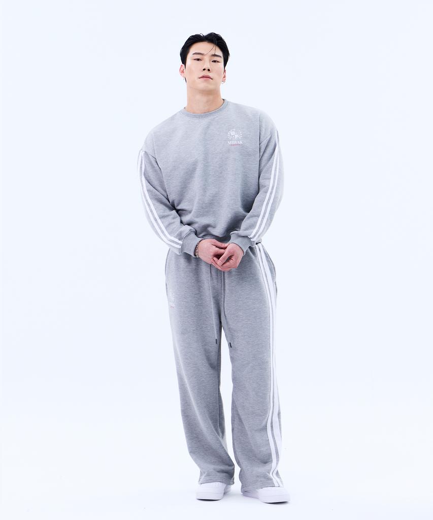 Mihag Ivy League Track Line Sweatshirt (Gray)