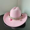 New White Western Cowboy Hat For Men And Women Jazz Cowboy Hat Color Belt Accessories Panama Sombrero Hombre Hat
