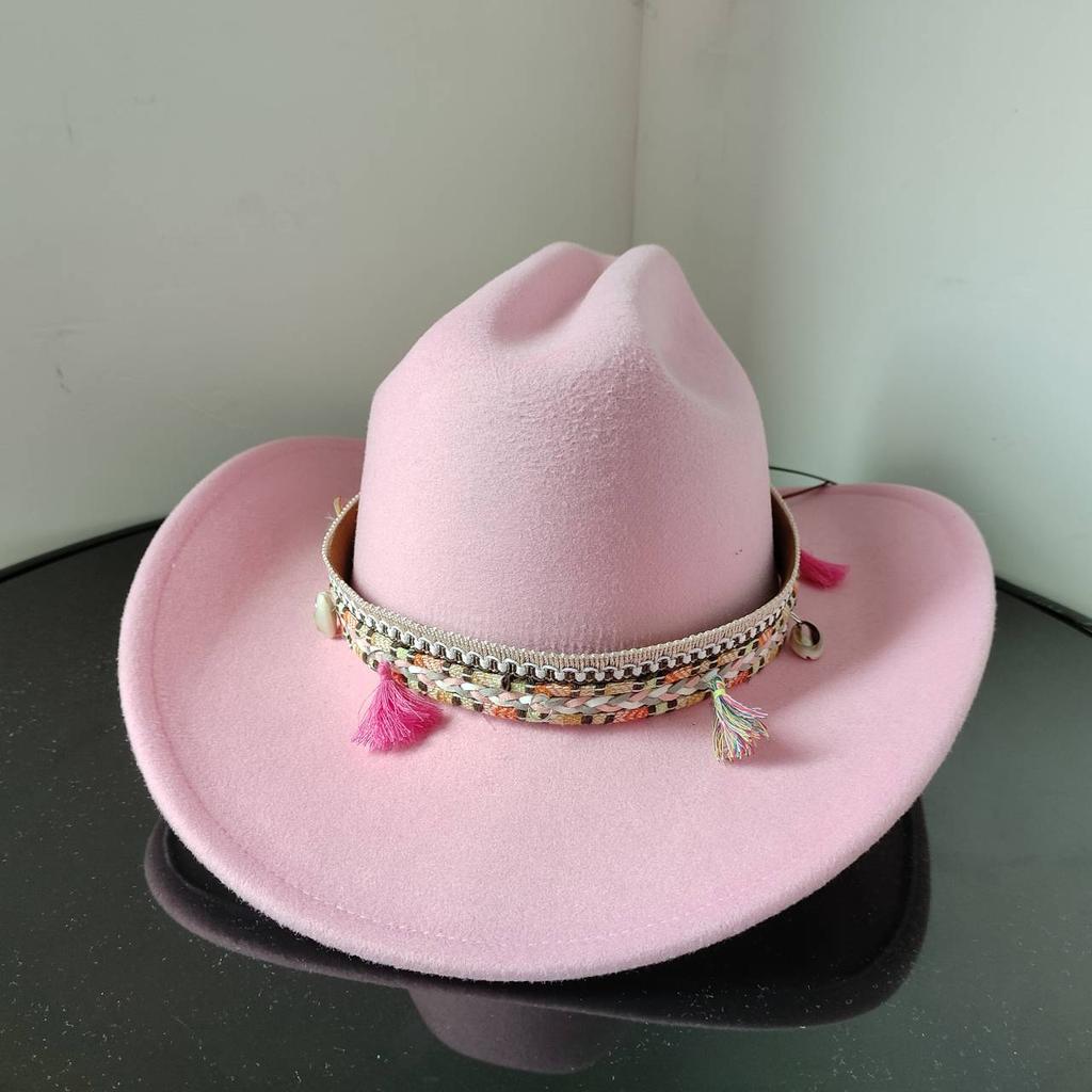 New White Western Cowboy Hat For Men And Women Jazz Cowboy Hat Color Belt Accessories Panama Sombrero Hombre Hat