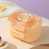 Compact Student Double/Single Layer Plastic Lunch Box with Lid - Portable Bento for Office Workers, Fruit, or Salads.