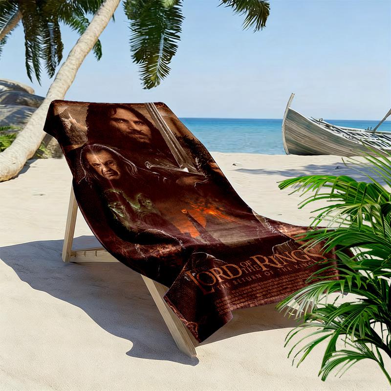 Middle-earth's Epic Saga beach towel Portable for travel Beach towel for vacation photos seaside Absorbent bath towel Outdoor pool towel Fashion