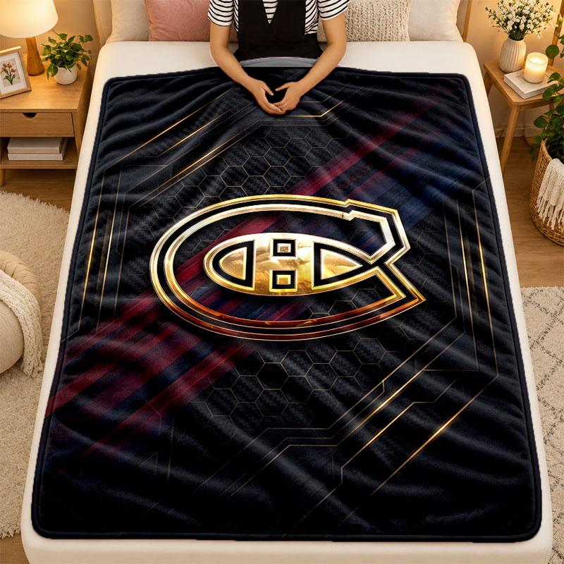 Flannel BlanketMontreal Canadiens Warm Soft Throw Blanket for Indoor Sofa Bed Living Room Use