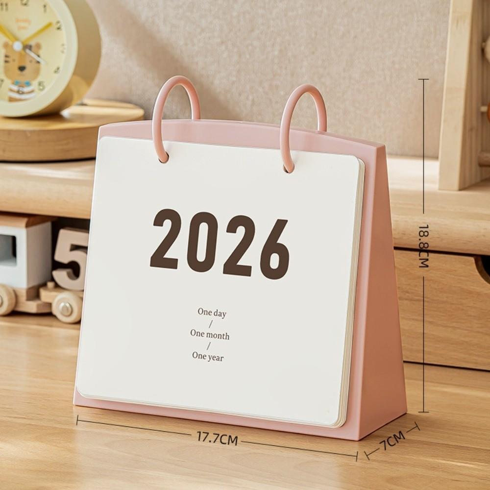 New Simple 2026 Calendar High Appearance Thick Paper Desktop Calendar Creative Knickknacks Schedule Calendar Office Use розовый