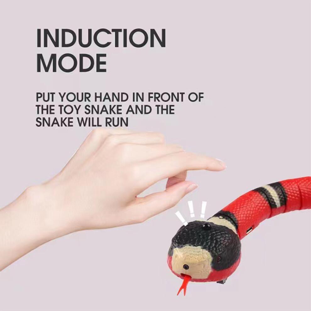 Realistic Snake Toy USB Charging Smart Sensing Obstacle Avoidance Glowing Eyes Interactive Toys For Cats Flexible Moving Body Remote Control Prank