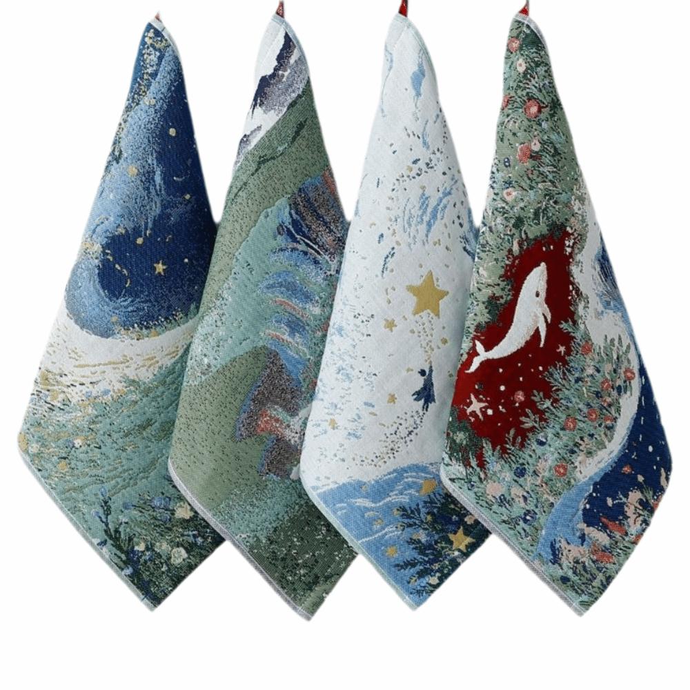 4 Layer Cotton Gauze Kitchen Towel Quick Dry Pure Cotton Dish Cloth Cute Tea Towel Home Restaurant