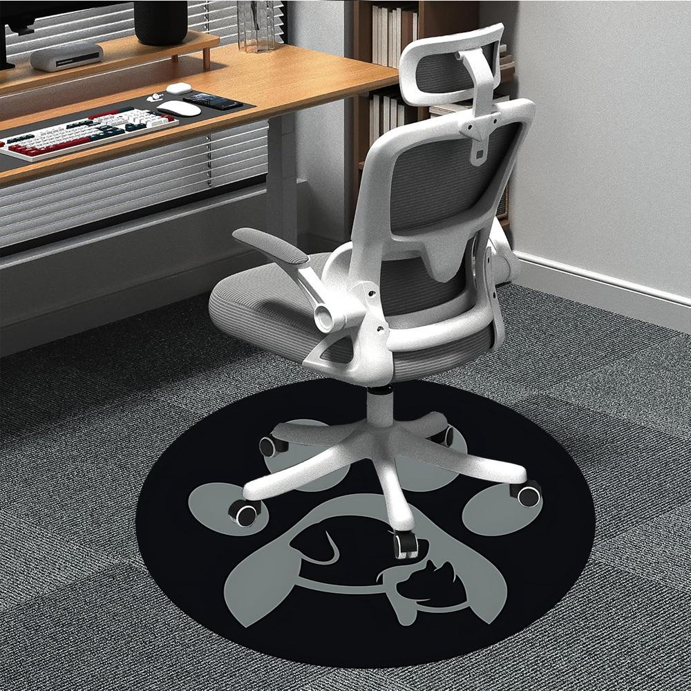 

1pc Paw Prints Office Round Rug, Non-slip, Soft and Durable Office Rug for Interior Decoration, Perfect for Office, Beautiful Decoration yy260323029 80cm by 80cm