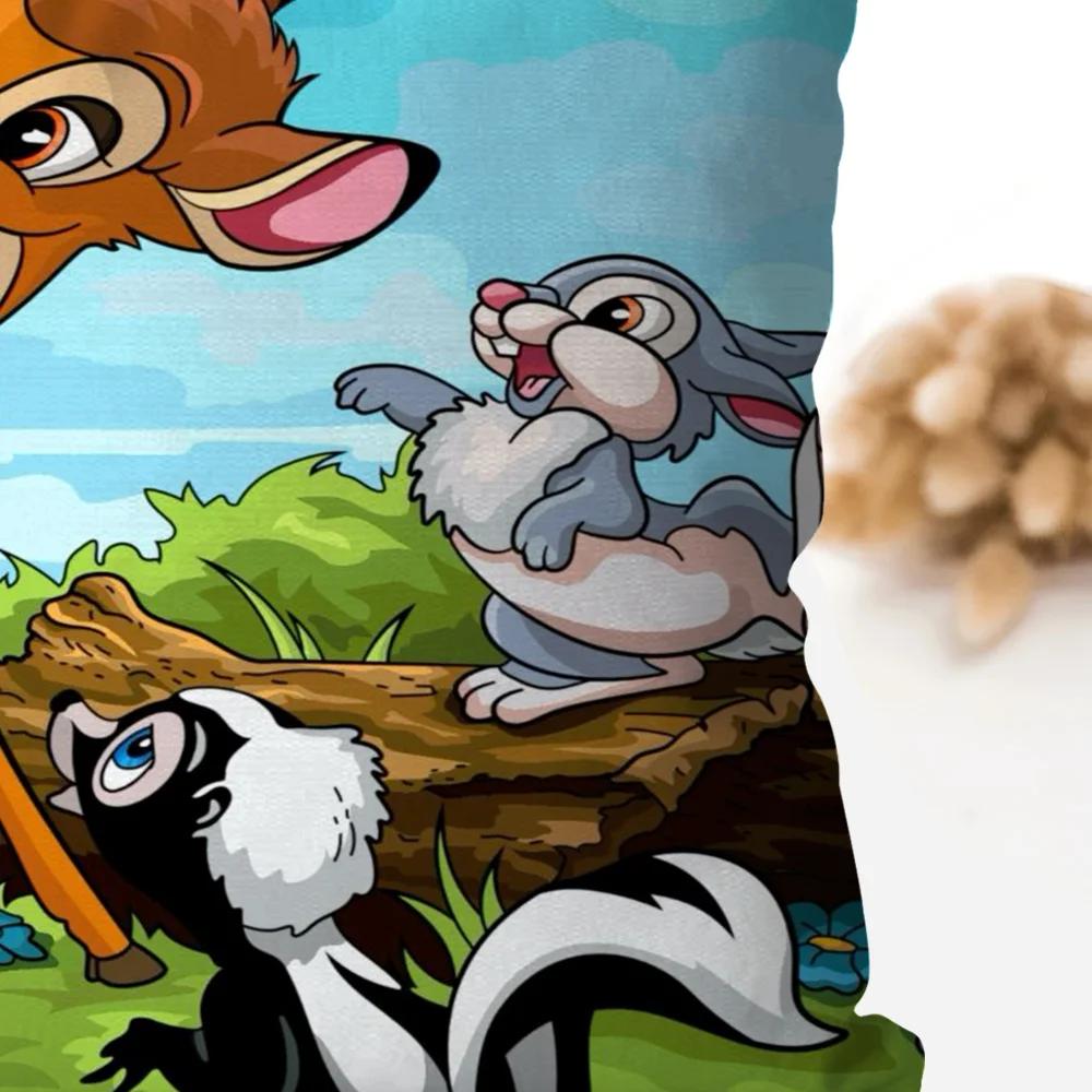 1Pc Animated B-Bambi Fairy Tale Pillow Case Square Pillow Bedroomsofaleisurecomfortcushion Car Living Room Home Decoration 40X40