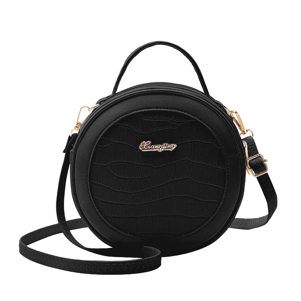 

Fashion Exquisite Shopping Bag Retro Women Alligator PU Crossbody Bag Female Small Round Purse Shoulder Handbag чёрный