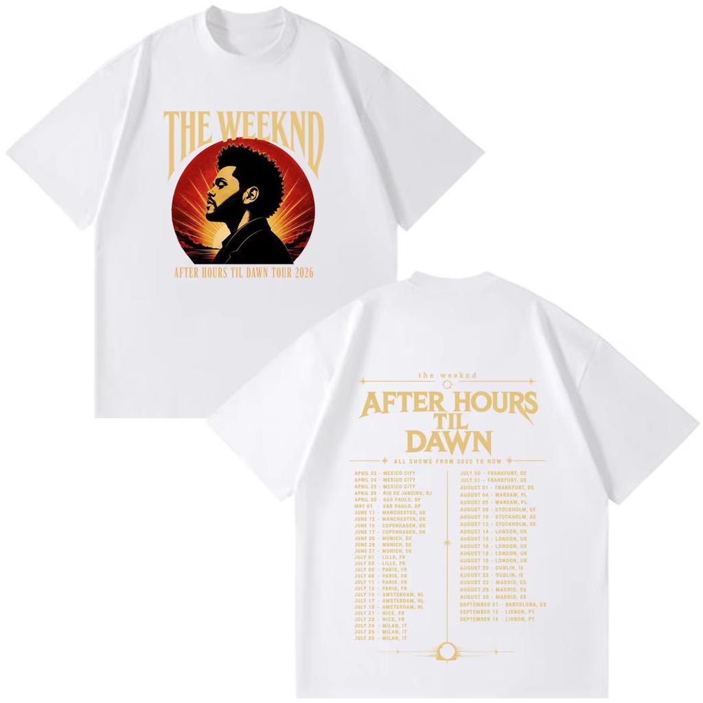 Hot Sale The Weeknd After Hours Til Dawn 2026 Tour Print Tee Unisex Unisex Trendy T-Shirt Cotton Loose Harajuku Hip Hop Punk T-Shirt
