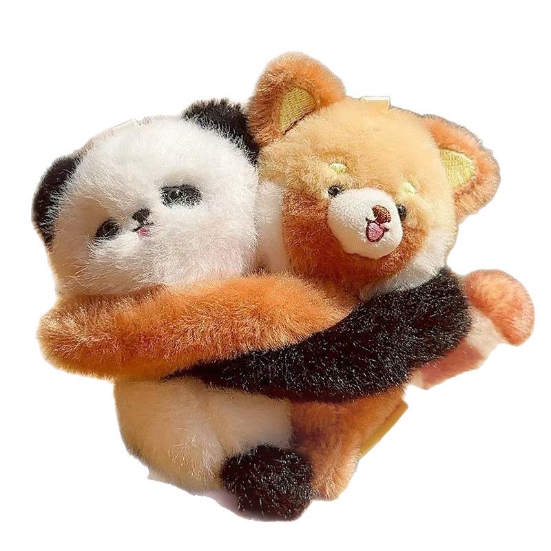 Authentic Fun Animal Hugging Stickers: Frog & Chick Best Friends Tree Plush Keychain Pendant