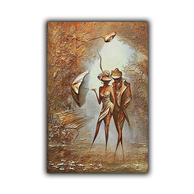Mode retro kunst abstrakte figur leinwand malerei büro wand kunst romantische paar poster wohnzimmer hause dekoration wandbild Kein Rahmen