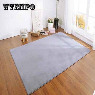 Simple Coral Fleece Carpet Living Room Bedroom Carpet Solid Color Plush Sofa Coffee Table Floor Mat Soundproof Moisture-proof Carpet Area Rug Cushion