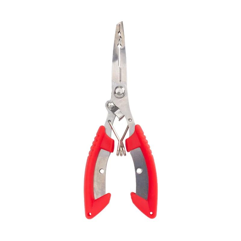 

Stainless Steel Fishing Pliers Braid Line Lure Cutter Hook Remover Fish Tongs Multifunctional Fishing Scissors Fishing Equipment червоний