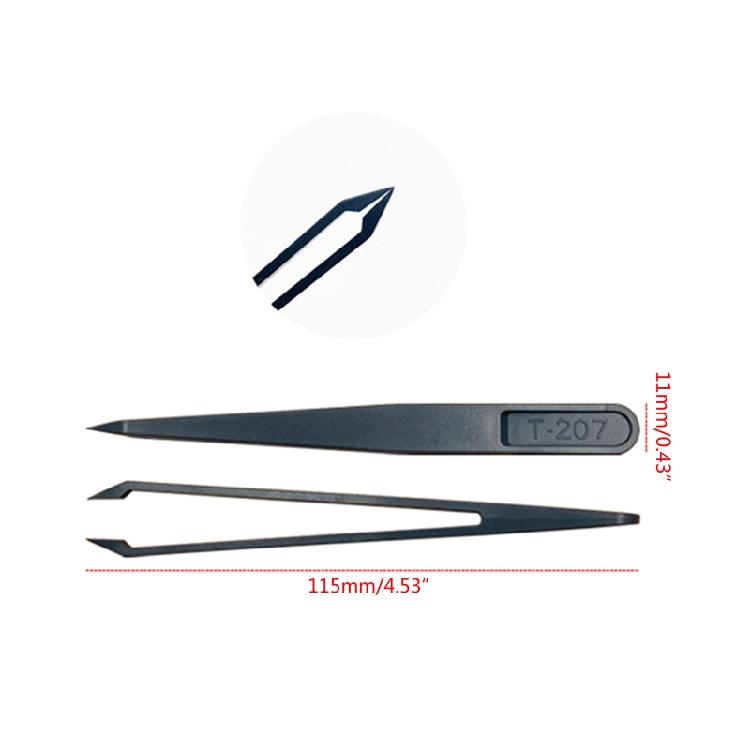 Electronics DIY Repair Tool Precision Tweezers Set Carbon Fiber for Craft