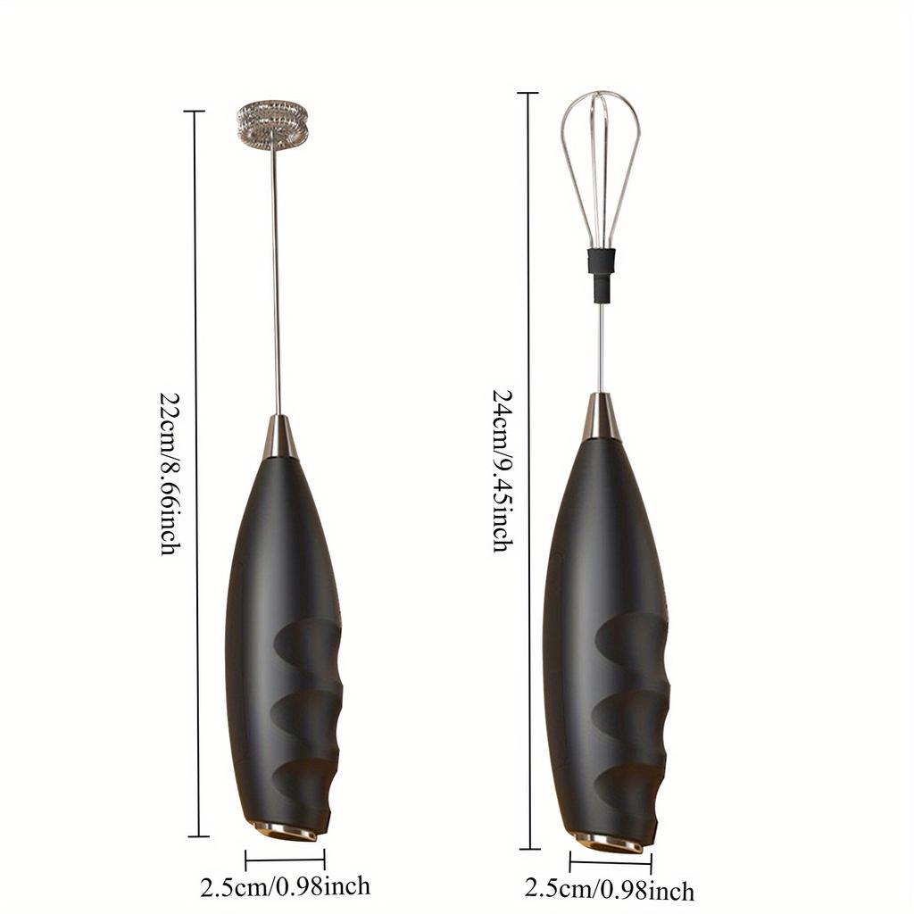 Mixeur à main électrique sans fil multifonctionnel avec fonction turbo 304 et poignée ergonomique - Batteur électrique portable, mousseur à lait