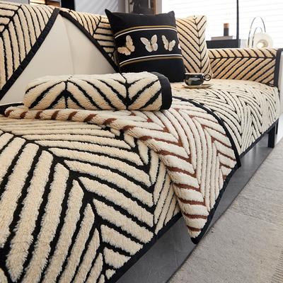 Autumn And Winter Plush Sofa Cushion Light Luxury High Sense Three People Straight Row Sofa Seat Cushion Non-Slip Full Cover Cloth