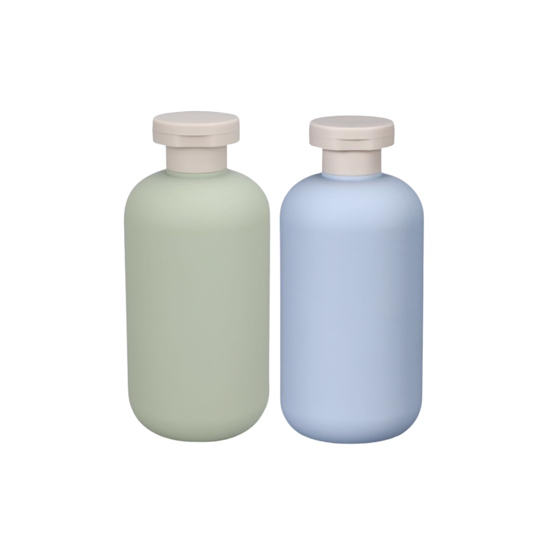 

JP Number Shampoo Bottle, 300ml Travel Refill (Green x Blue, Set of 2)