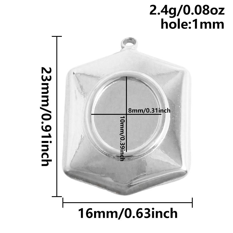 6pcs New Steel Color Cabochon Charm No Fade Oval Round Water Droplet Pendant Metal DIY Stainless Steel Charms For Jewelry Making