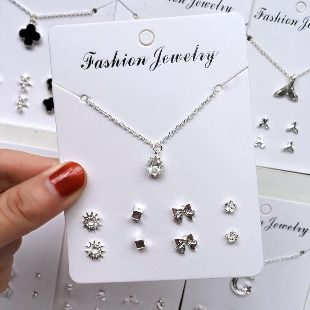 Korean Style Stud Earring Set - 7 Pairs: Simple, Versatile, and Sweet for Women