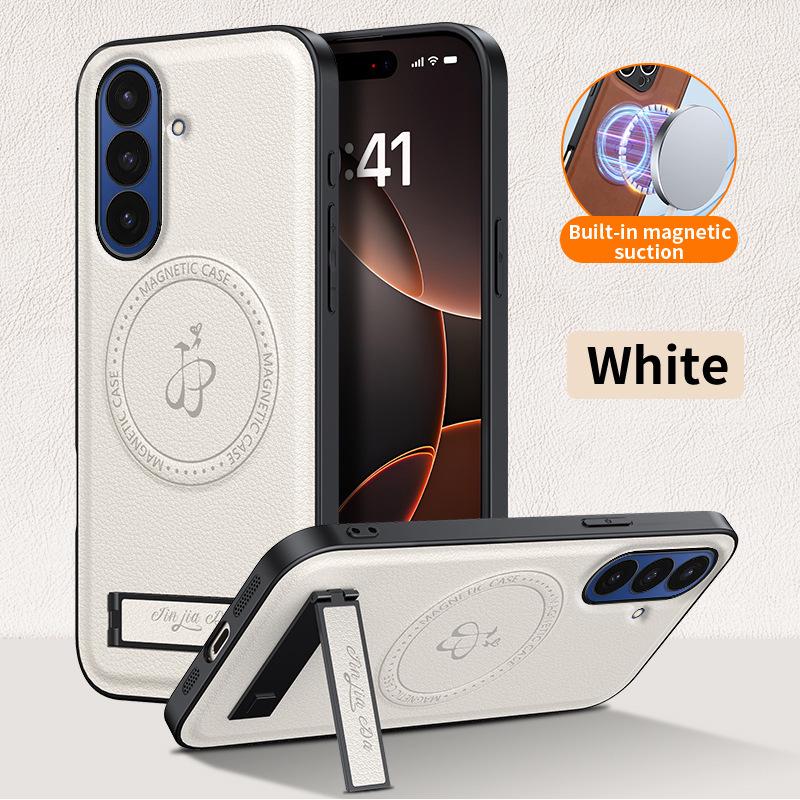 Samsung Z Fold7 Magnetic Leather Case: Anti-Drop, Invisible Stand