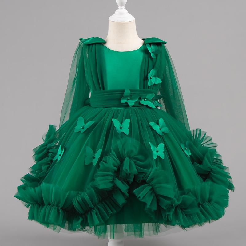 Little Girls Puffy Tulle Princess Dress For Birthday Wedding Stage Performance