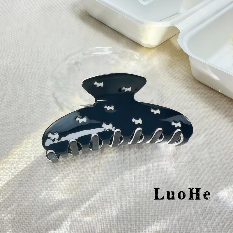 Korean Style Hollow Dog & Shark Hair Clip - Chic, Versatile Updo Claw for Women