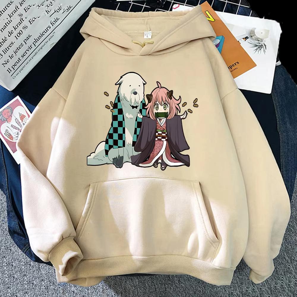 Spy X Family Hoodie Anya and Bond Sweatshirt Tanjirou and Nezuko Cosplay Hoody Anime Printing Pullovers Girls Kawaii Clothing