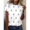 Summer Harajuku Inverted Hook Printed Women's Commuting Elegant Short Sleeves T-Shirts Women’s