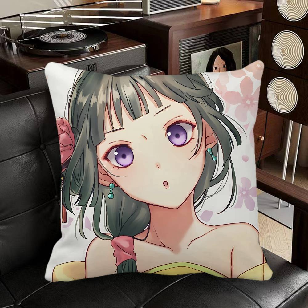 Maomao Anime The Apothecary Diaries Pillow Case Square Pillow Bedroom Sofa Leisure Comfort Cushion Car Home Decoration