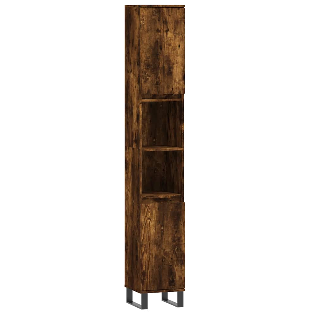 Vidaxl 3-Piece Bathroom Furniture Set, Smoked Oak