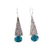 Natürlicher Blauer Apatit Edelstein 925 Sterlingsilber Schmuck Handgefertigte Ohrringe 1,9" EE-165-5