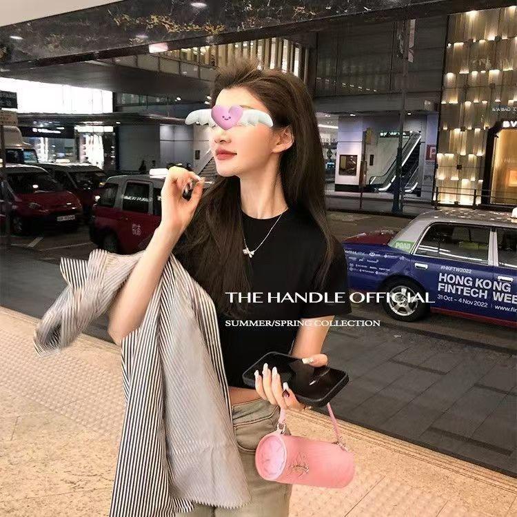 

Sweet and spicy style round neck open navel short-sleeved T-shirt for women, summer new sexy tops are trendy 2XL
