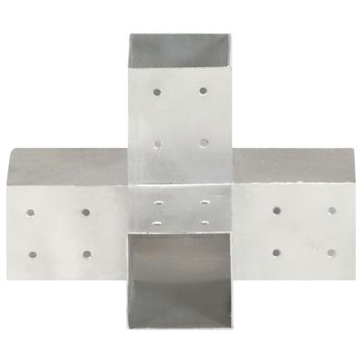X Shape Post Connector Galvanized Metal 81 X 81 Mm
