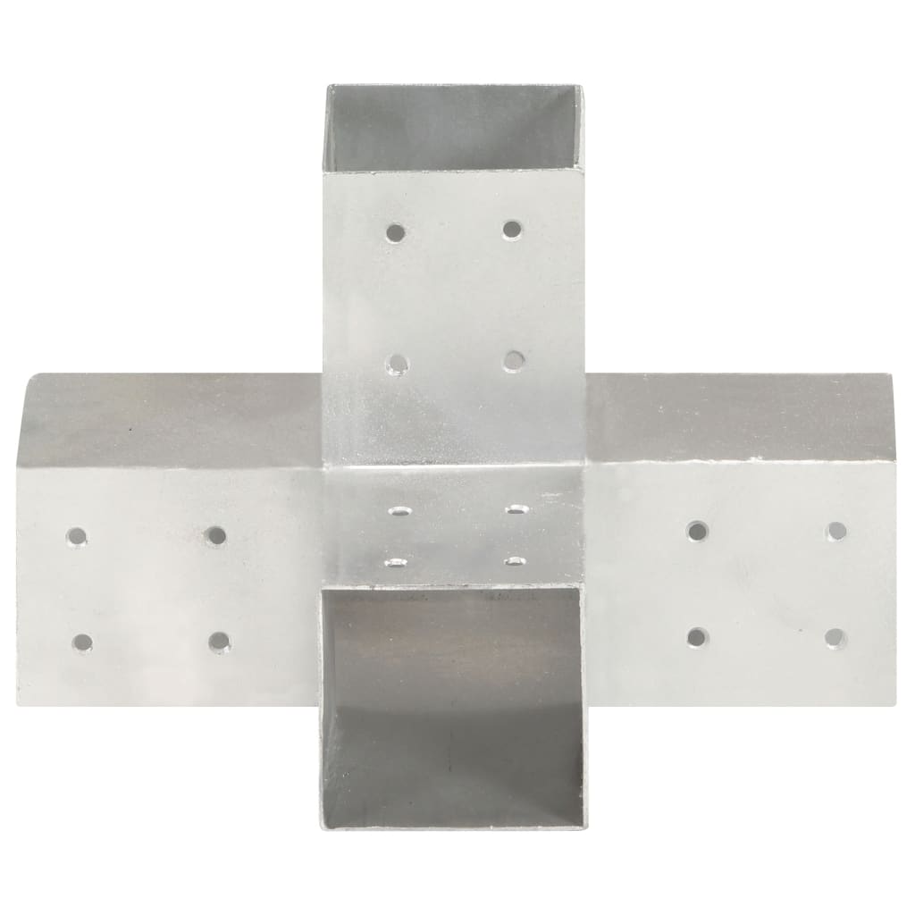 X Shape Post Connector Galvanized Metal 81 x 81 mm