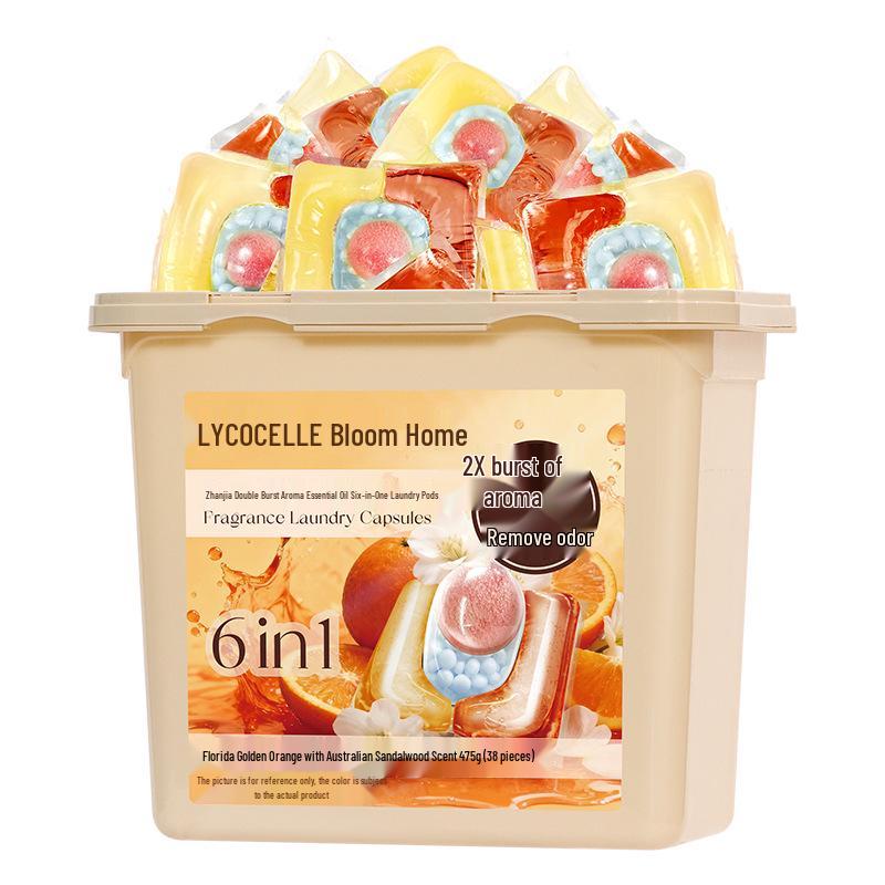 Zhanjia Eucalyptus Laundry Pods: Dual-Fragrance, Six-in-One Formula with Long-Lasting Freshness, Sterilization, and Mite Removal, 38 Pods