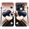 Handmade PU Leather Flip Case for Infinix Note 40 Pro 4G/5G (X6850/X6851) Anti-Slip Shockproof Cover with Wrist Strap & Heart/Rose Cat Designs