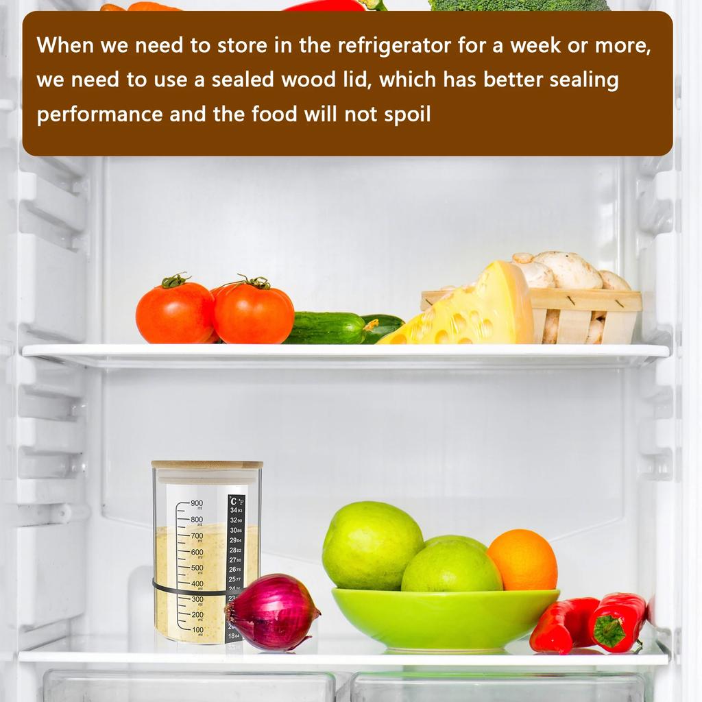 Zestaw słoików na zakwas 900 ml Pojemnik na zakwas Szklany słoik do fermentacji zakwasu z szerokim otworem do narzędzi do pieczenia chleba