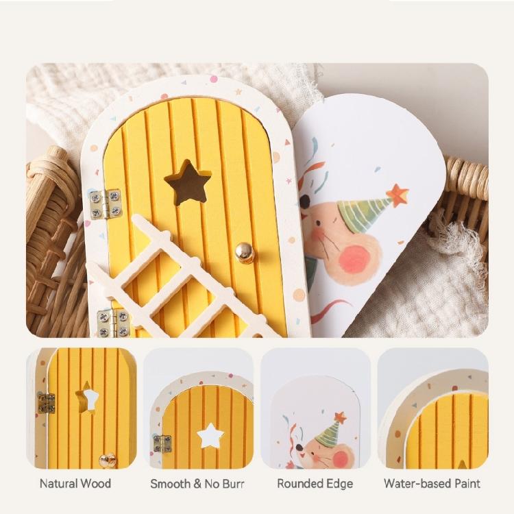 Easy Assemble Miniature Mouse Door Wooden Craft For Childrens Educational Toy And Home Styling