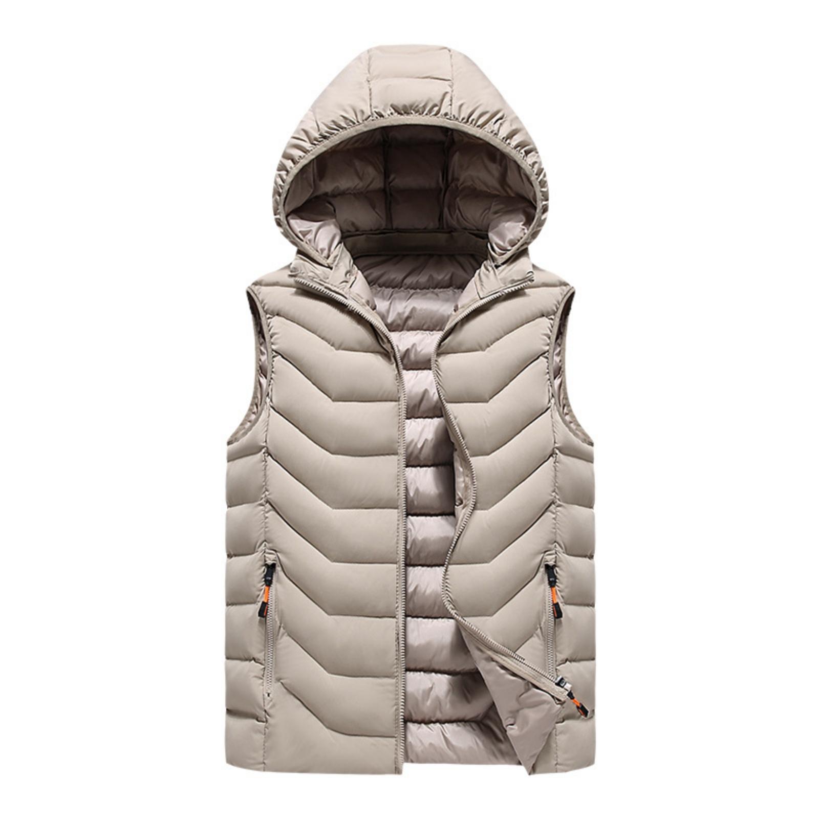 

Мужской повседневный и модный хлопковый жилет без рукавов с узором «рыбья кость», мужской приталенный хлопковый жилет-куртка однотонного цвета со съемным капюшоном XL хаки