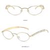 Eyeglasses Frames For Women Men Silver Oval Glasses Anti Blue Light Small  Sunglasses With Metal Frame