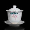 High Quality White Porcelain Gaiwan Portable Ceramic Tea Set Chinese Hand Painted Tea Bowl Tea Ceremony Accessories 170ml