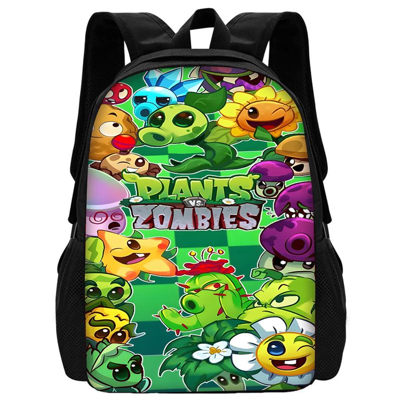 Child Hot Game For P-Plantss Vs Z-Zombiess School Backpack with Lunch Bags ,Pencil Bags ,School Bags for Boys Girls Best Gift