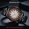 Luminous Waterproof Men's Steel Watch with Czech Leopard Design
