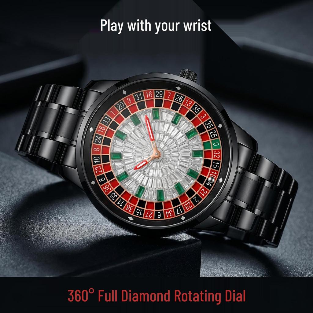 Luminous Waterproof Men's Steel Watch with Czech Leopard Design