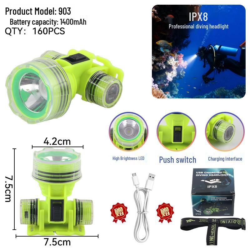 

Diving Strong Light Waterproof Headlamp - Ultra Bright Head-Mounted Flashlight for Outdoor and Underwater Adventures