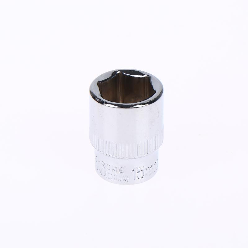 6-24Mm 3/8 Short Hex Socket Mirror Polished Chrome-Plated Steel Hex Socket Wrench Head For Auto Repair Home Tool