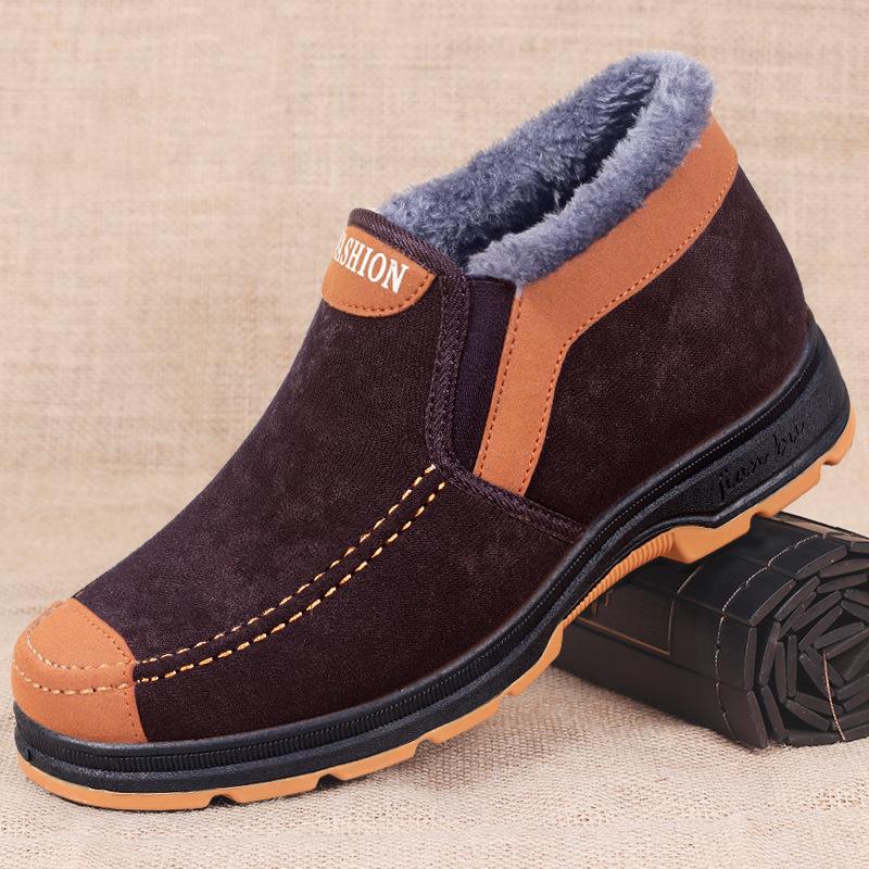 Cotton shoes men's winter home leisure large size men's shoes piled thickened snow boots